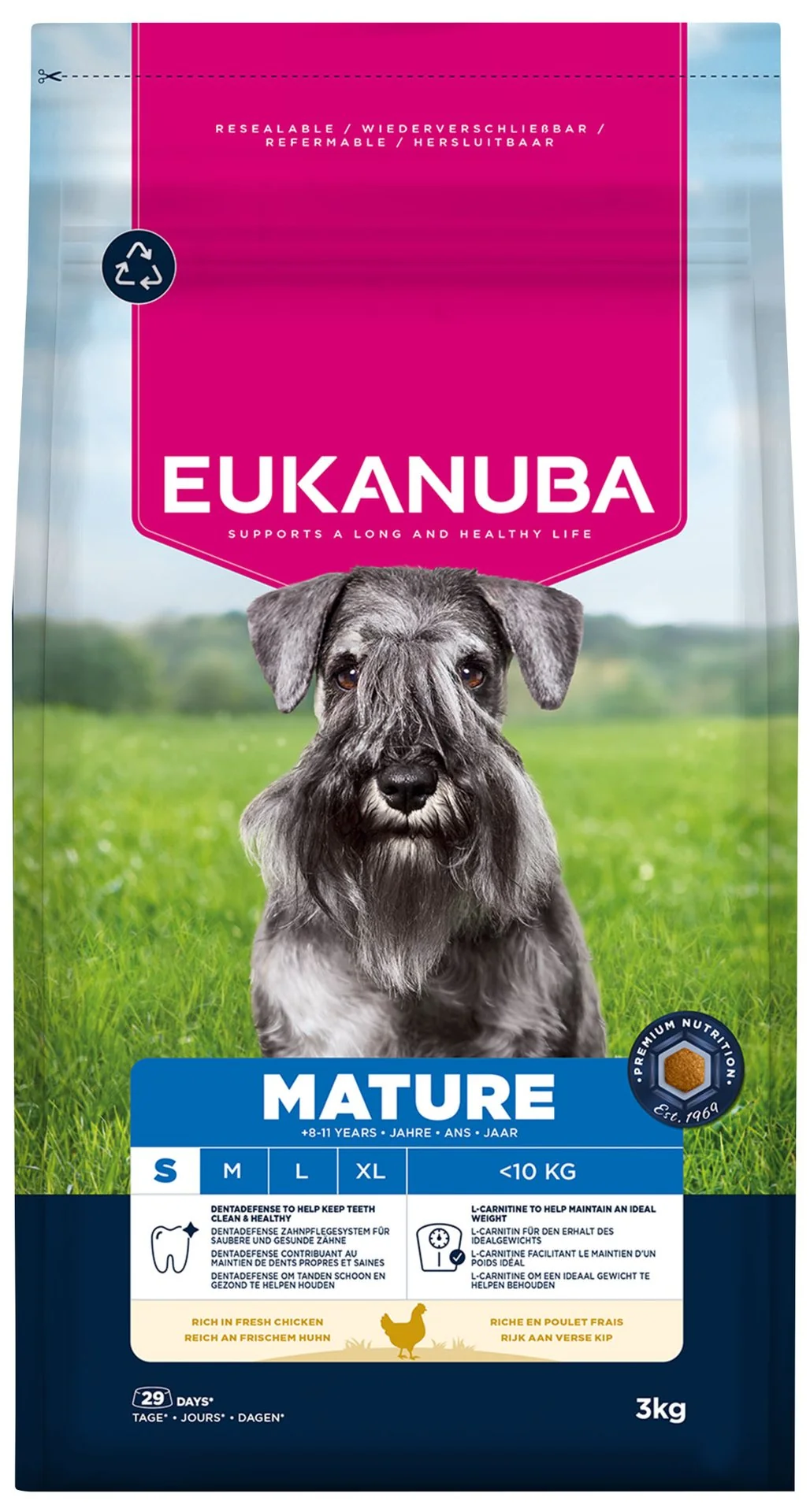Eukanuba Krmivo Mature Small rich in fresh chicken 3kg