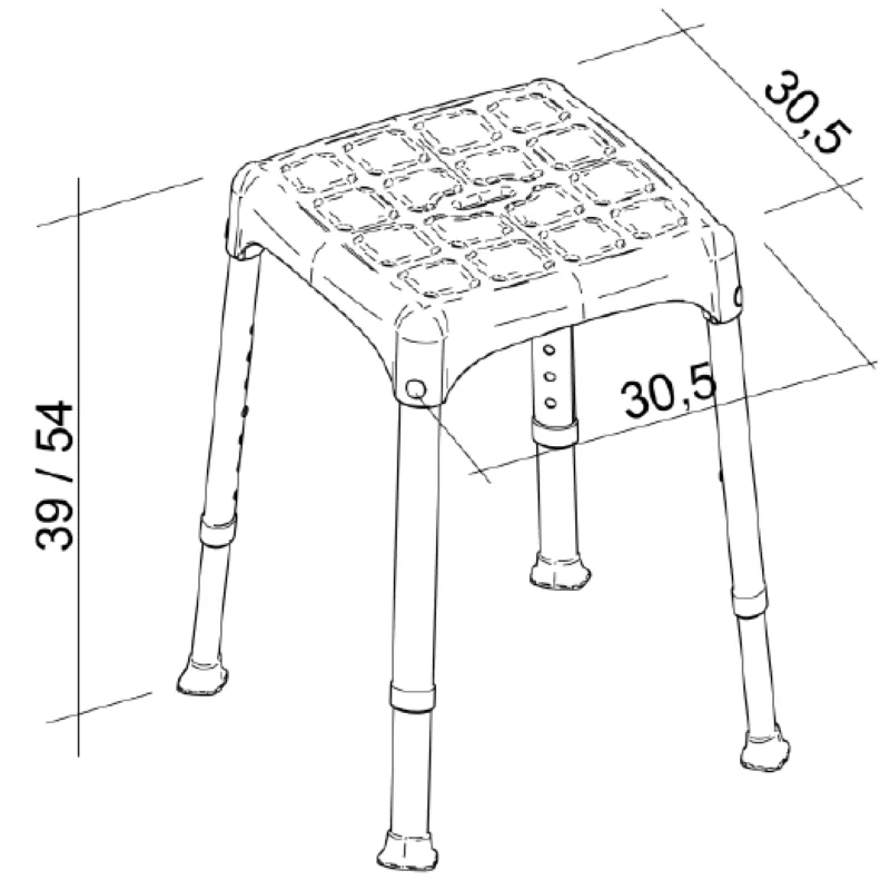 LM Global Design Sedačka do sprchy čtvercová KING