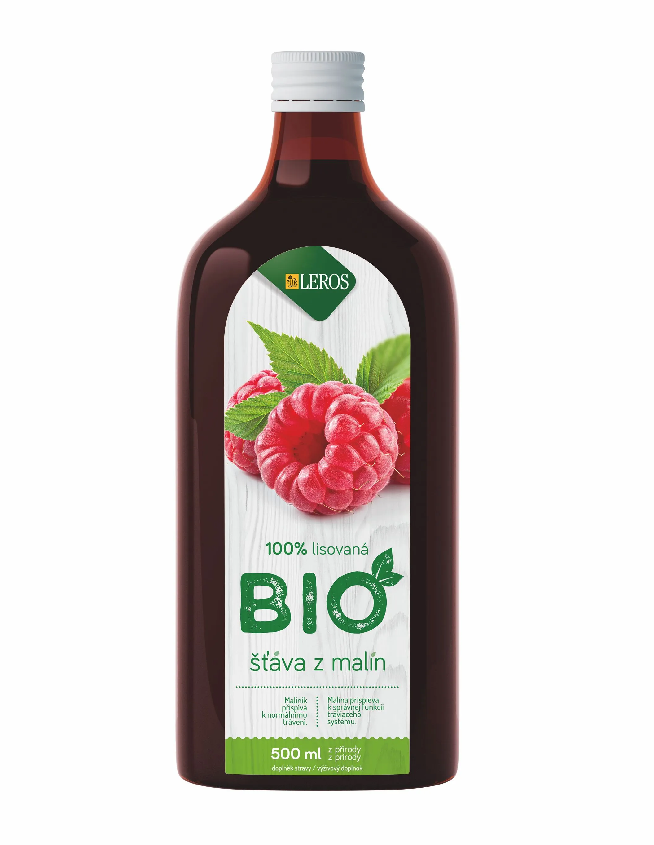 Leros BIO Šťáva z malin 500 ml