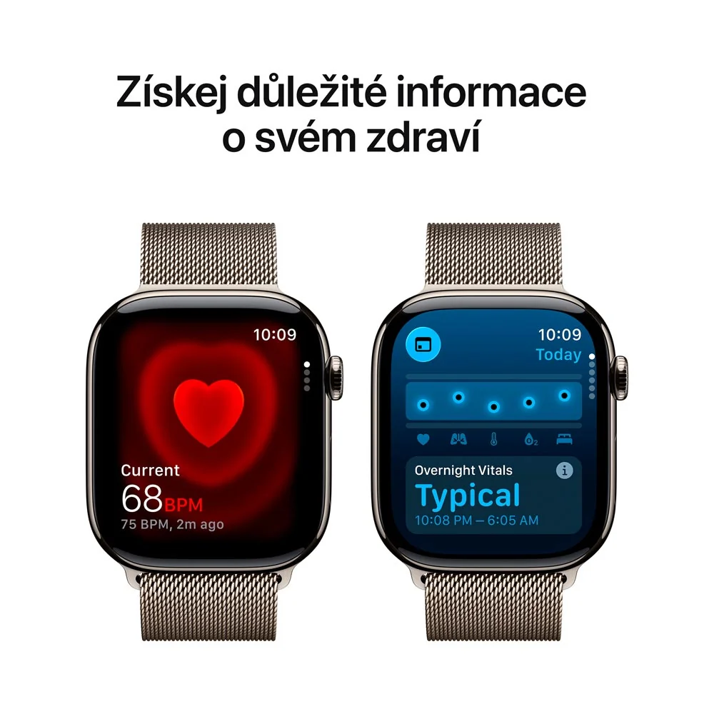 Apple Watch 11 46 mm titan, milánský řemínek M/L chytré hodinky