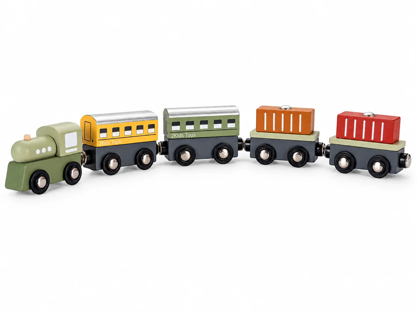 2Kids Toys Dřevěný vláček 2 v 1