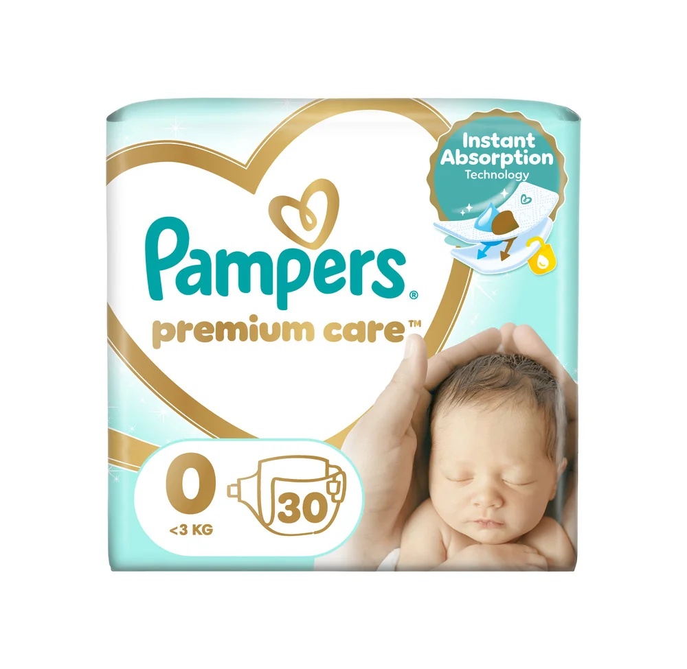 Pampers Premium Care Newborn vel. 0 <3 kg dětské pleny 30 ks