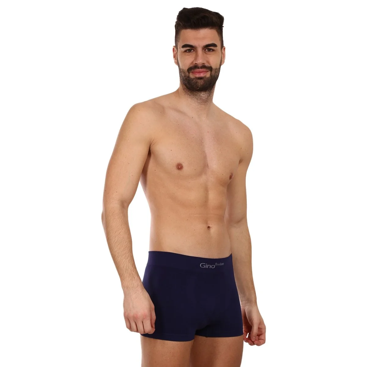 Gino Pánské boxerky bezešvé bambusové modré (53004) M