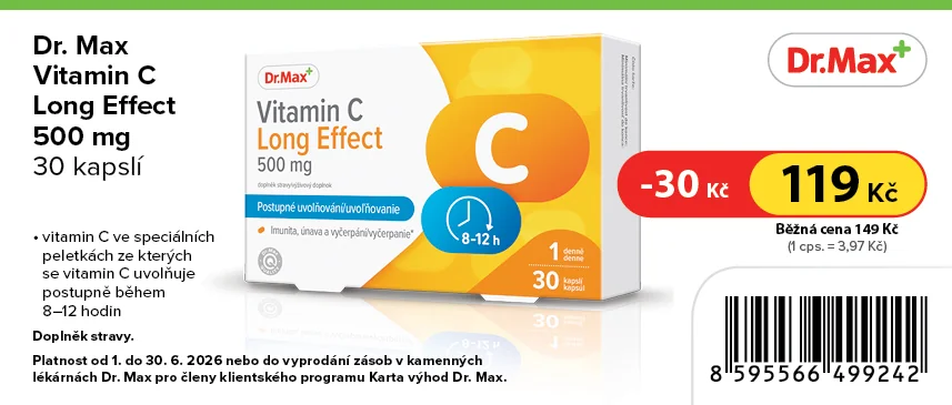 Dr. Max Vitamin C Long Effect 500 mg 30 kapslí Dr. Max Vitamin C Long Effect 500 mg 30 kapslí