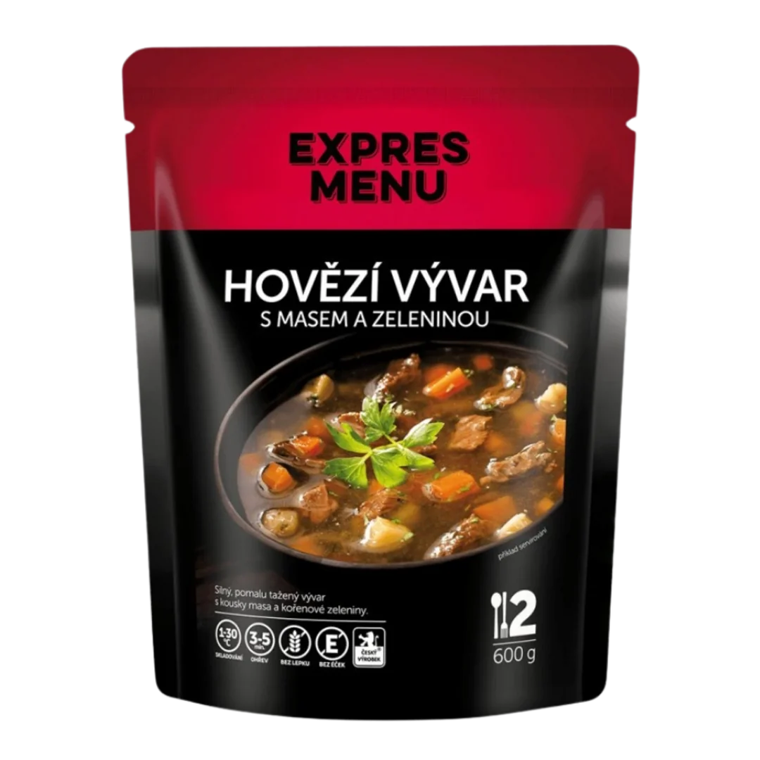 EXPRES MENU Hovězí vývar se zeleninou 600 g (2 porce)