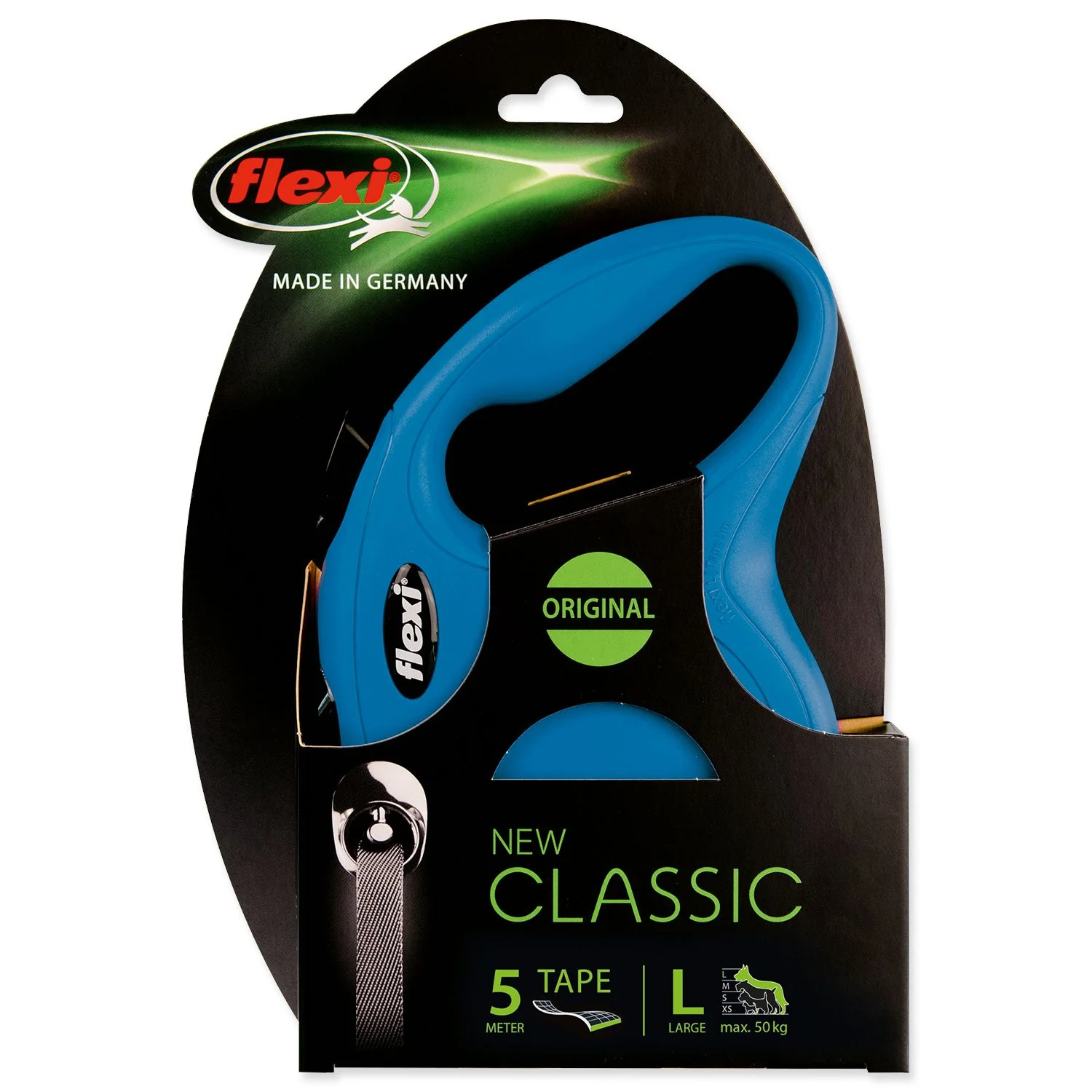 Flexi Vodítko Classic New páska L modré 5m