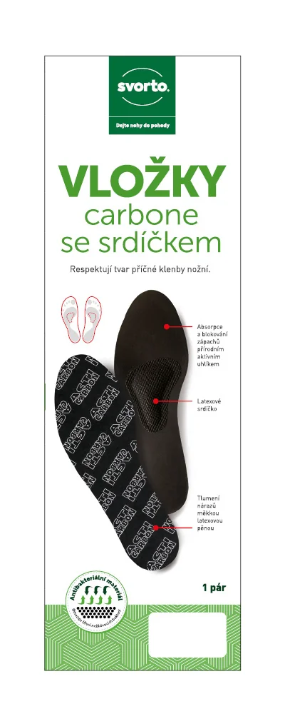 Svorto 011 Vložky carbone se srdíčkem vel. 38 1 pár