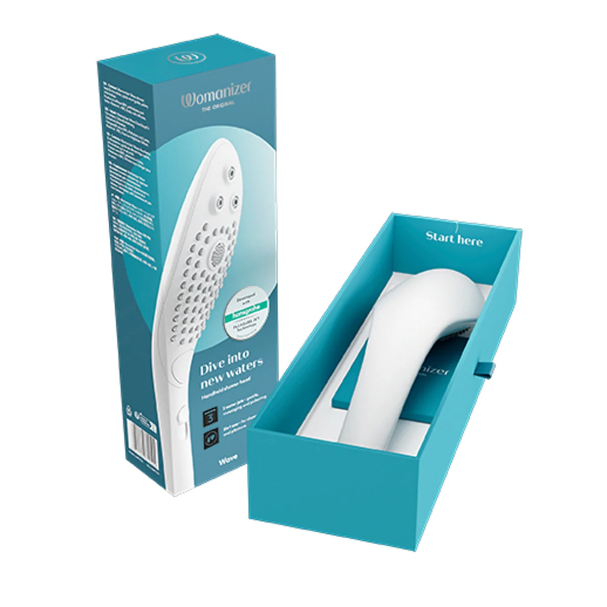 Womanizer Stimulační sprchová hlavice Wave white
