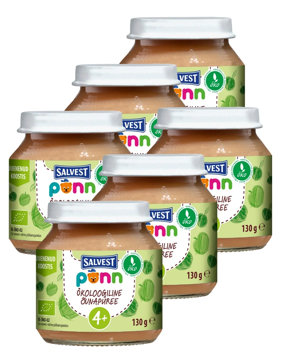 SALVEST Põnn BIO Jablko 100% 6x130 g