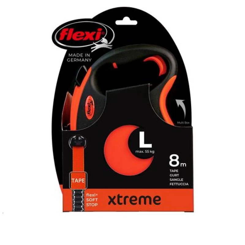 Flexi Vodítko Xtreme páska L oranžové 8m
