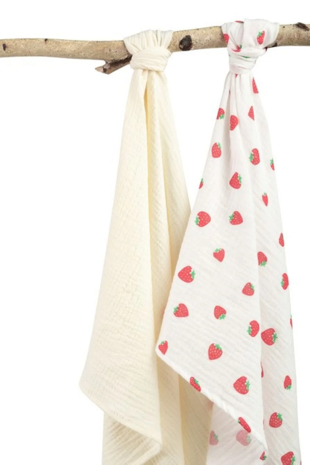 SENSILLO Mušelínové pleny krešované 60×75 cm Strawberry Cream – sada 2 ks