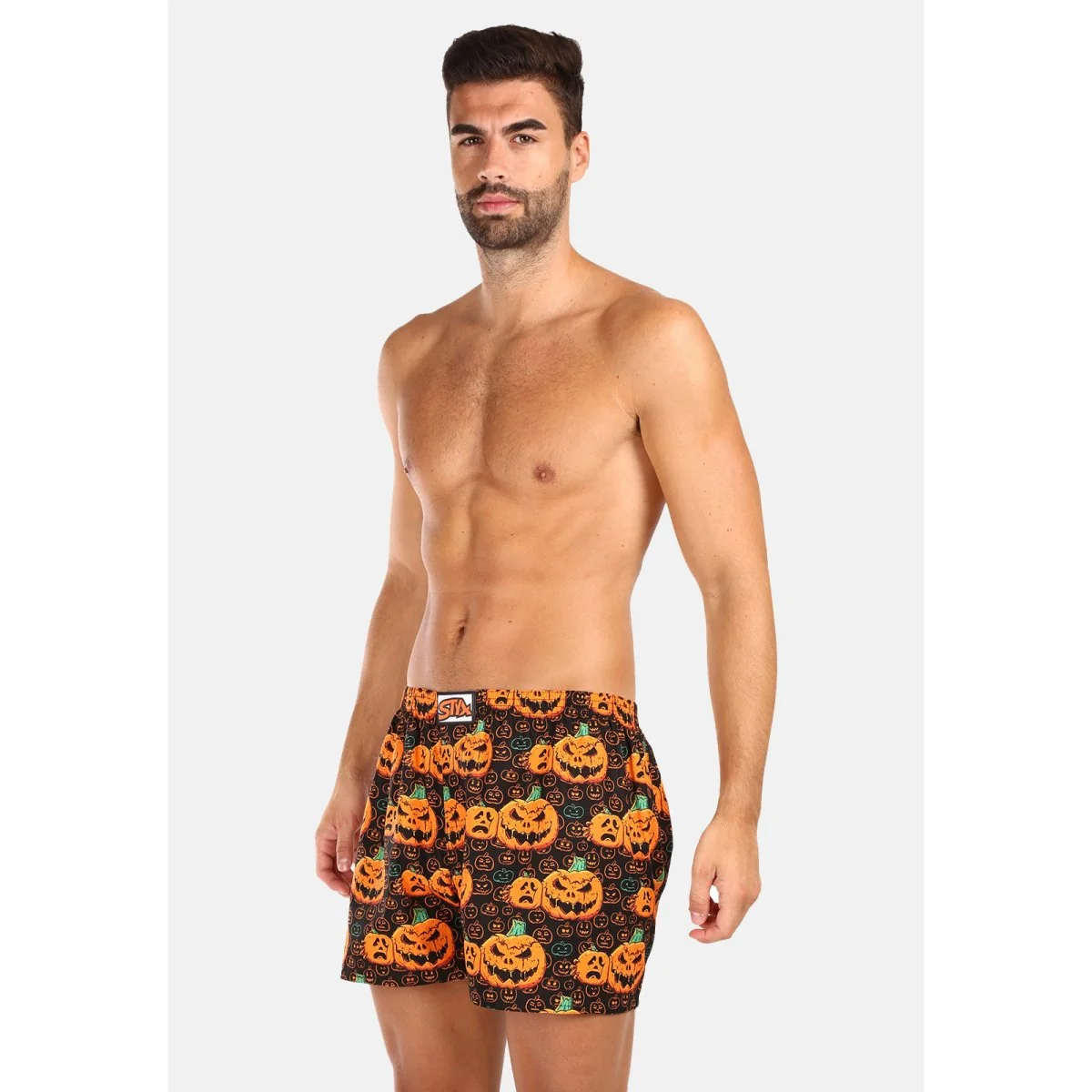 Styx Pánské trenky art klasická guma Halloween dýně (A1755) M