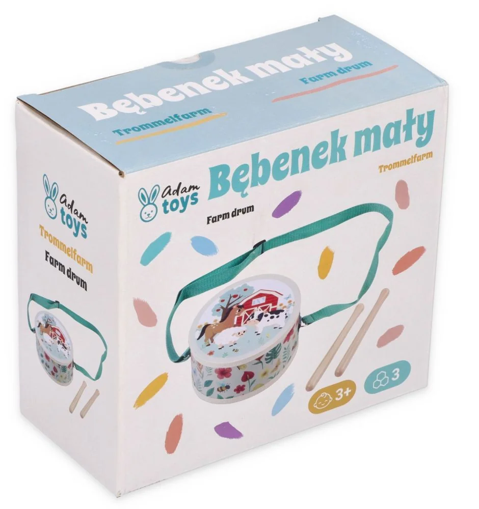 Adam Toys Dětský bubínek s motivem farmy – Adam Toys