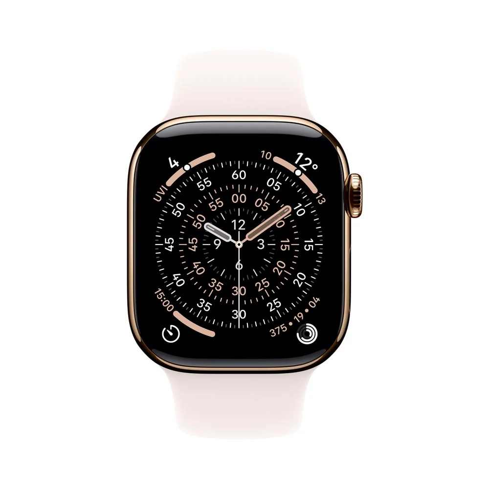 Apple Watch 11 46 mm titan, sportovní řemínek S/M chytré hodinky