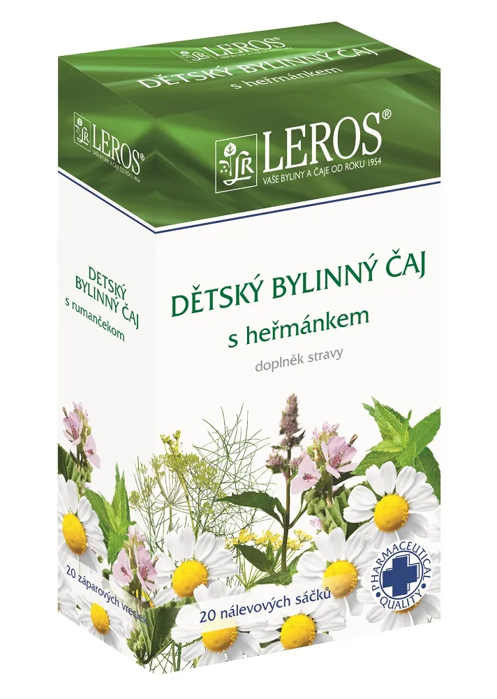 Leros Dětský bylinný čaj s heřmánkem porcovaný čaj 20x1,5 g