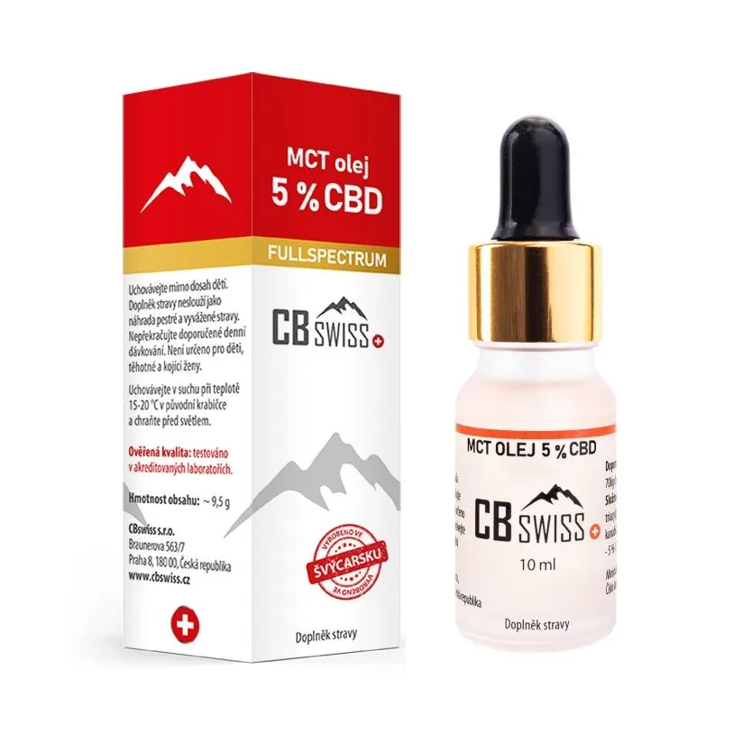 CBswiss MCT olej 5 % CBD FULLSPECTRUM 10 ml