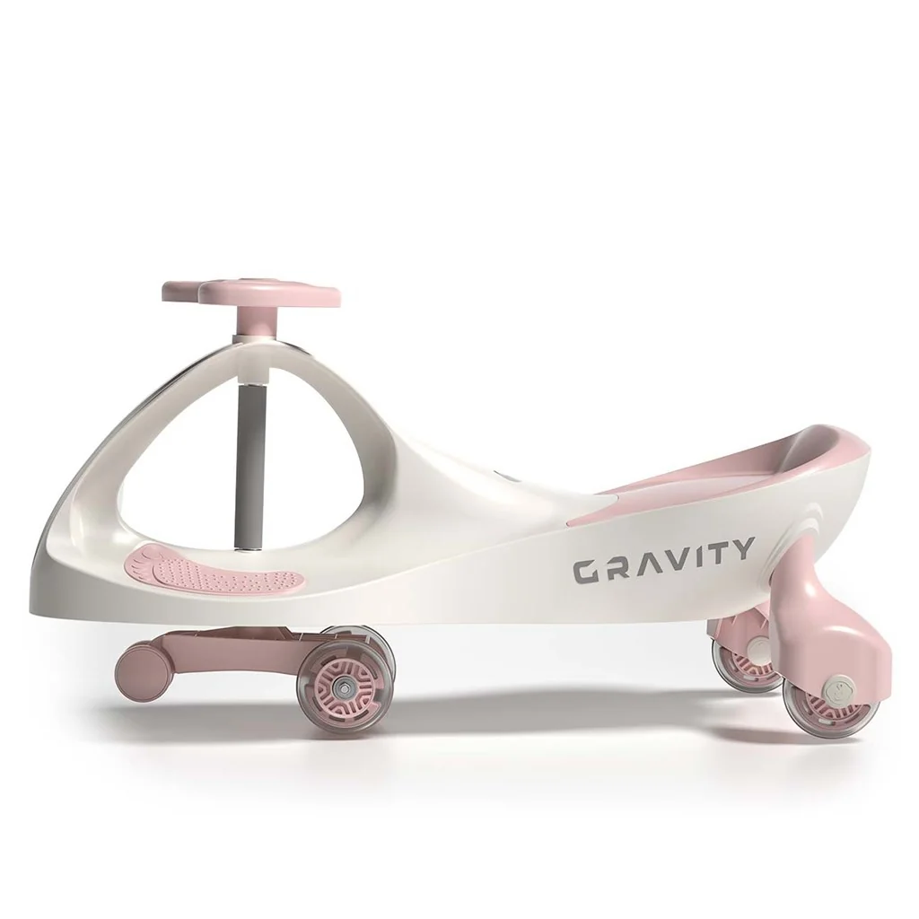 Milly Mally Gravitační vozítko GRAVITY se svítícími LED koly – krém, růžové 