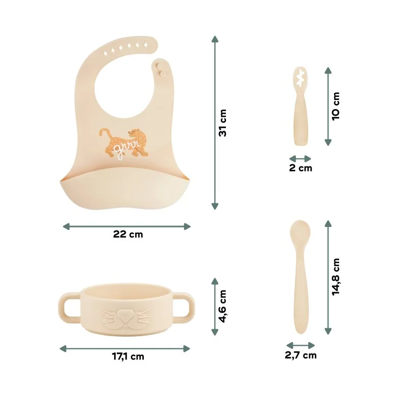Babymoov silikonová jídelní sada Baby First MEAL SET Mini Roar