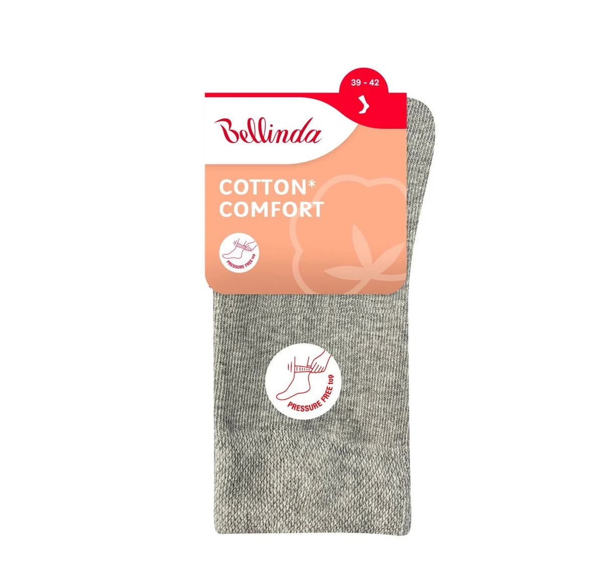 Bellinda Cotton Comfort vel. 39/42 dámské klasické ponožky 1 pár šedé