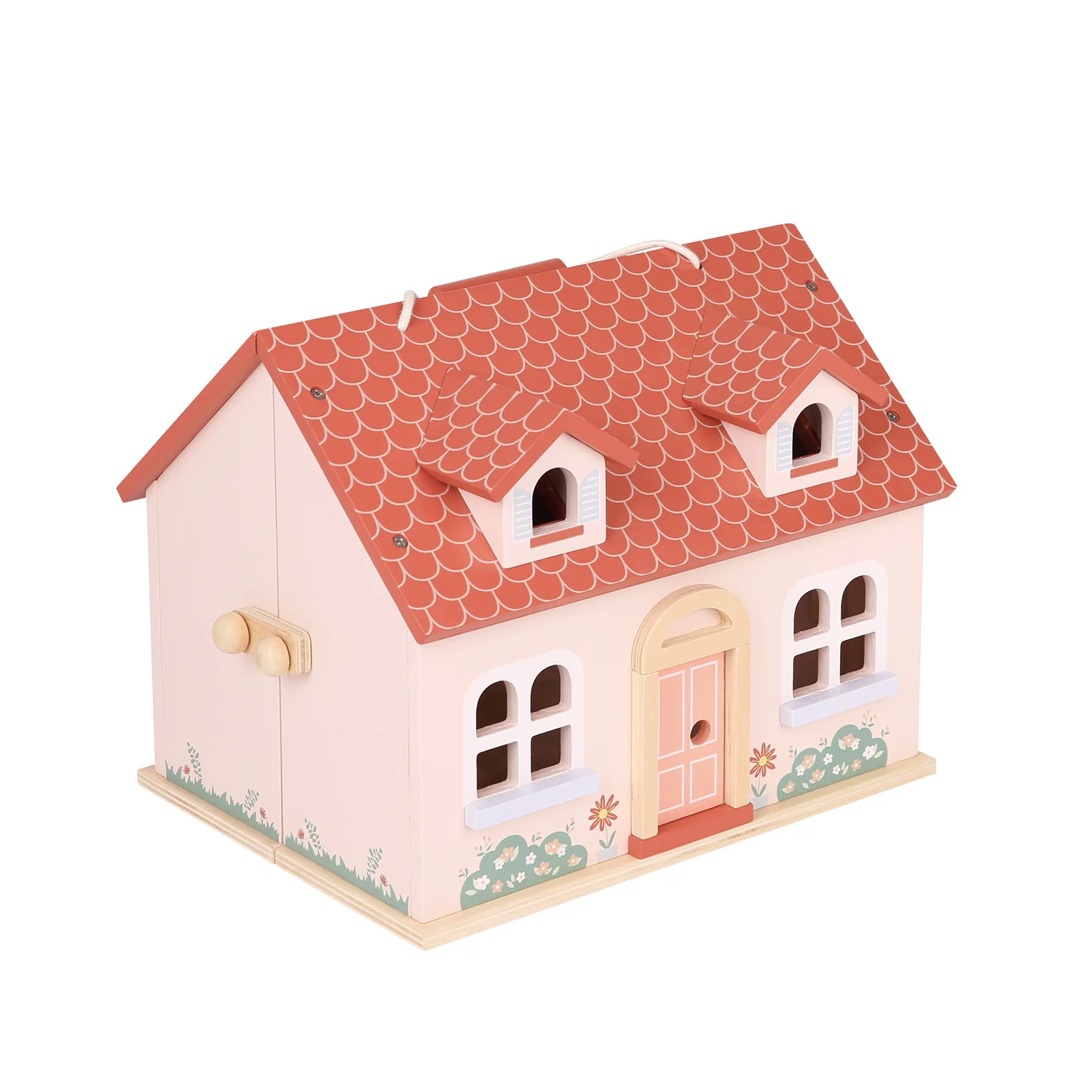 New Classic Toys Rozkládací dřevěný dům pro panenky s nábytkem