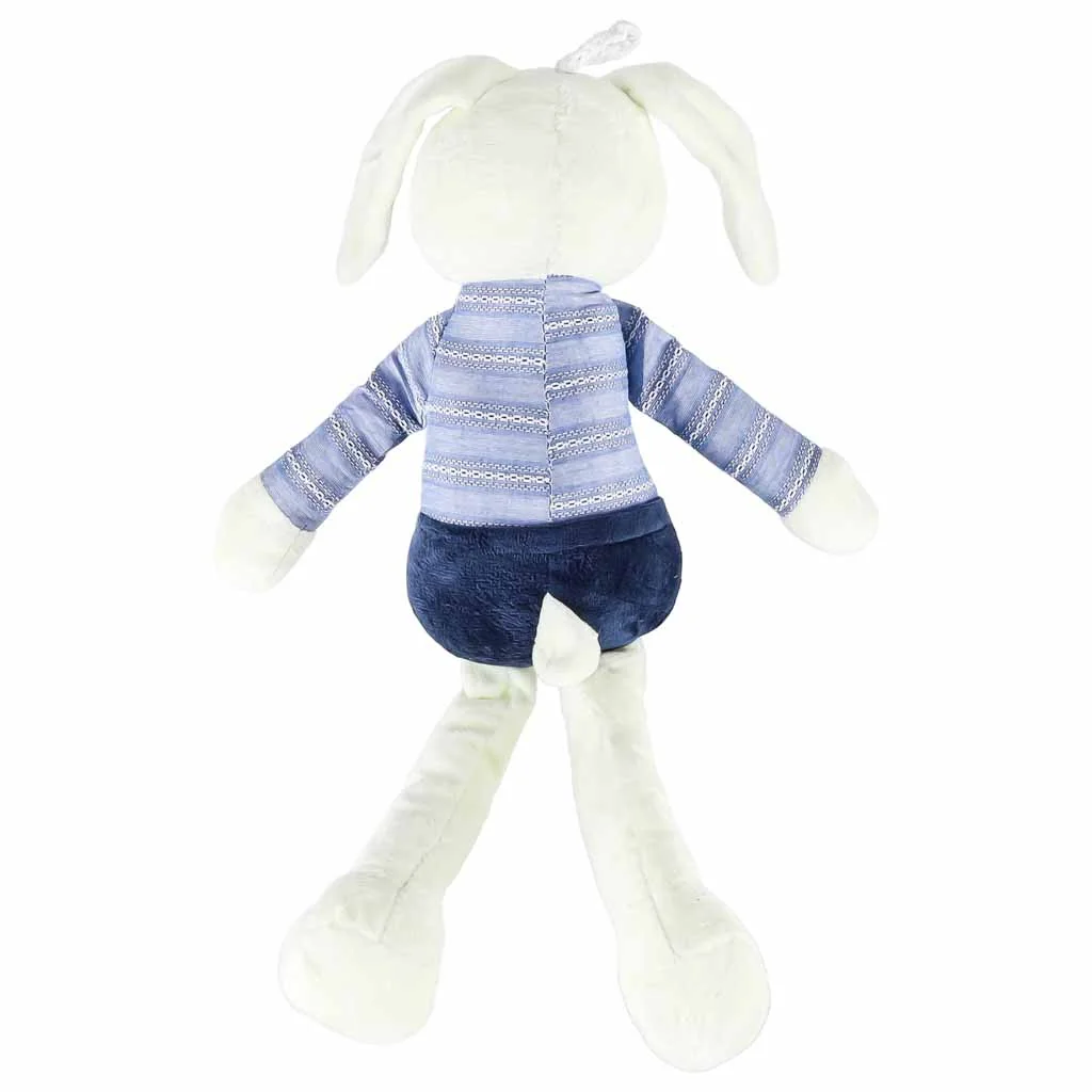 TULIMI Velký plyšový králík, přítulníček v modrých kalhotkách 36 cm