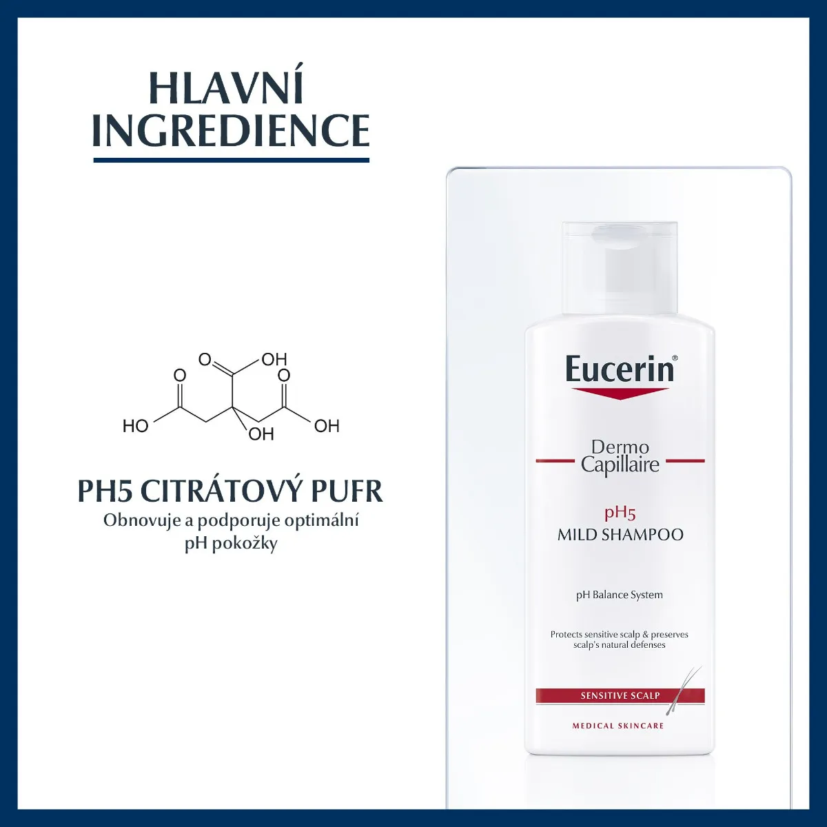 Eucerin Dermocapillaire pH5 Šampon na vlasy pro citlivou pokožku 250 ml