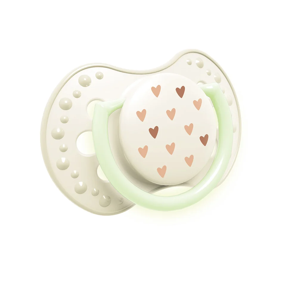 LOVI Teddy Love Dudlík svítící silikonový dynamický 0–⁠⁠⁠⁠⁠⁠6m 2 ks