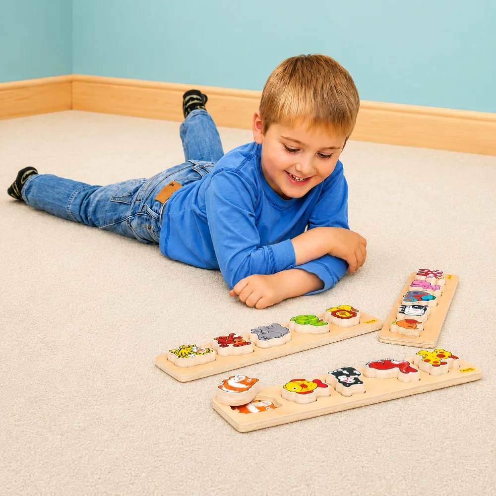 Bigjigs Toys Dřevěné vkládací puzzle safari