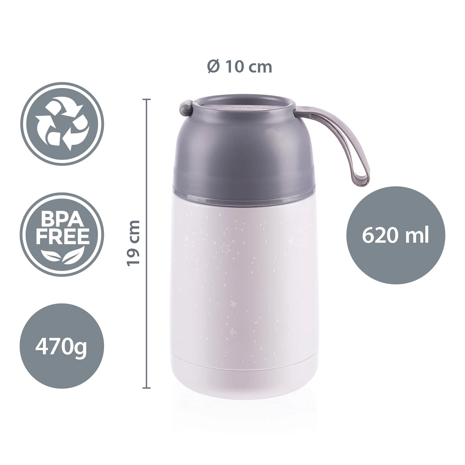 Zopa Termoska na jídlo se silikonovým držákem 620 ml, Mountains 2