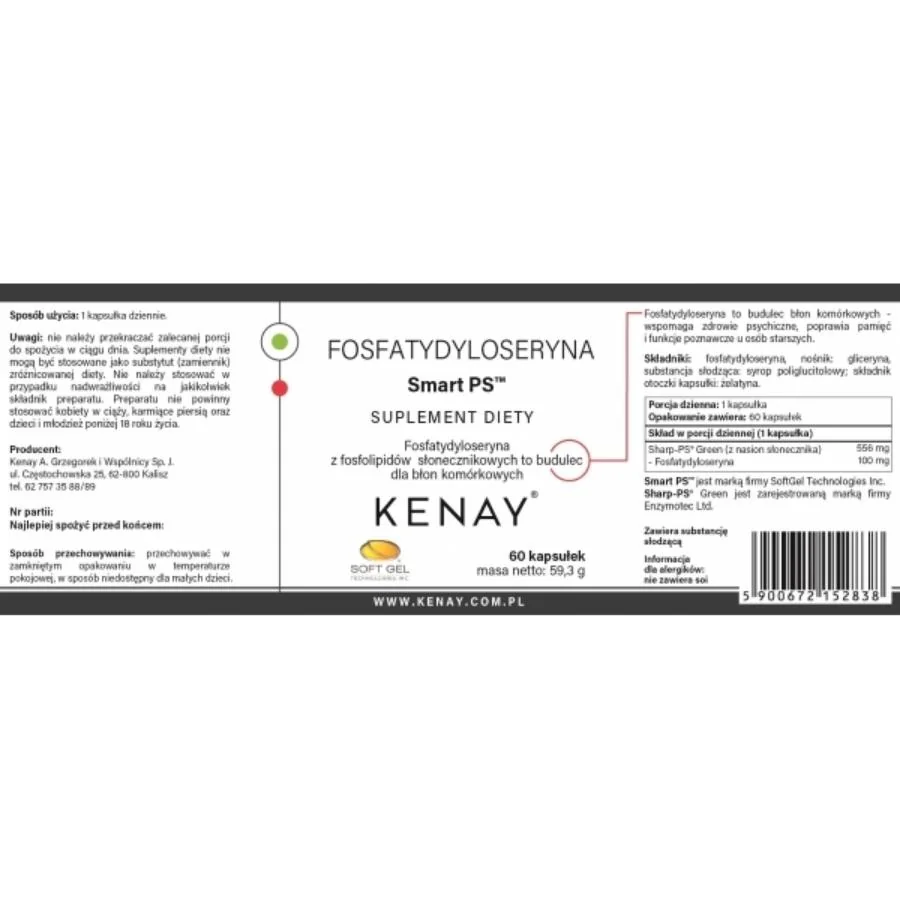Kenay Fosfatidylserin Smart PS 60 kapslí