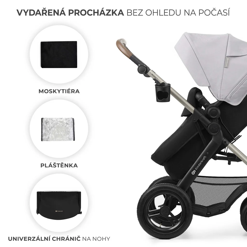 Kinderkraft Kočárek kombinovaný Moov 2 Air 3v1 Moonlight Grey