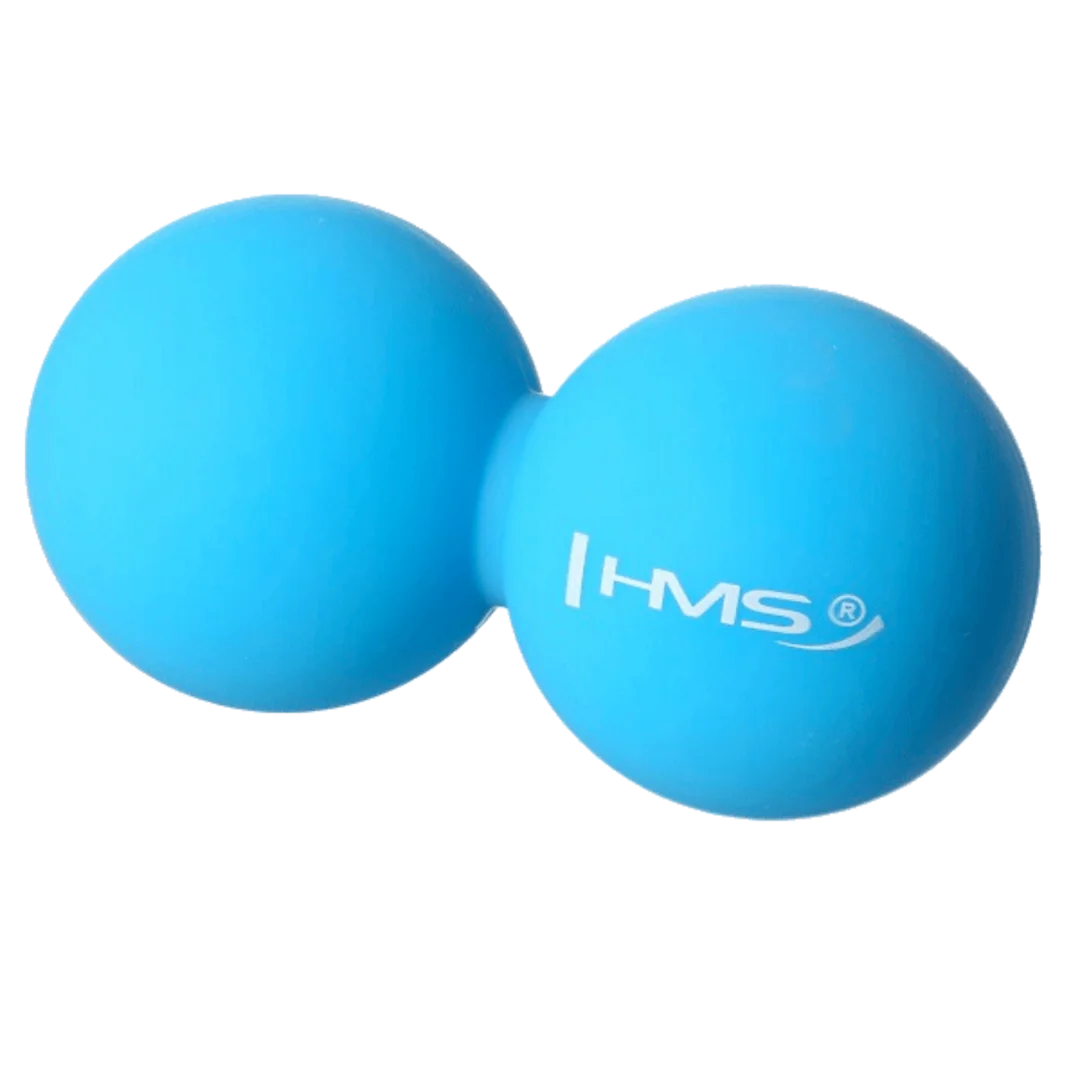 HMS Dvojitý masážní míč Lacrosse ball BLC02 modrý - 6,5cm