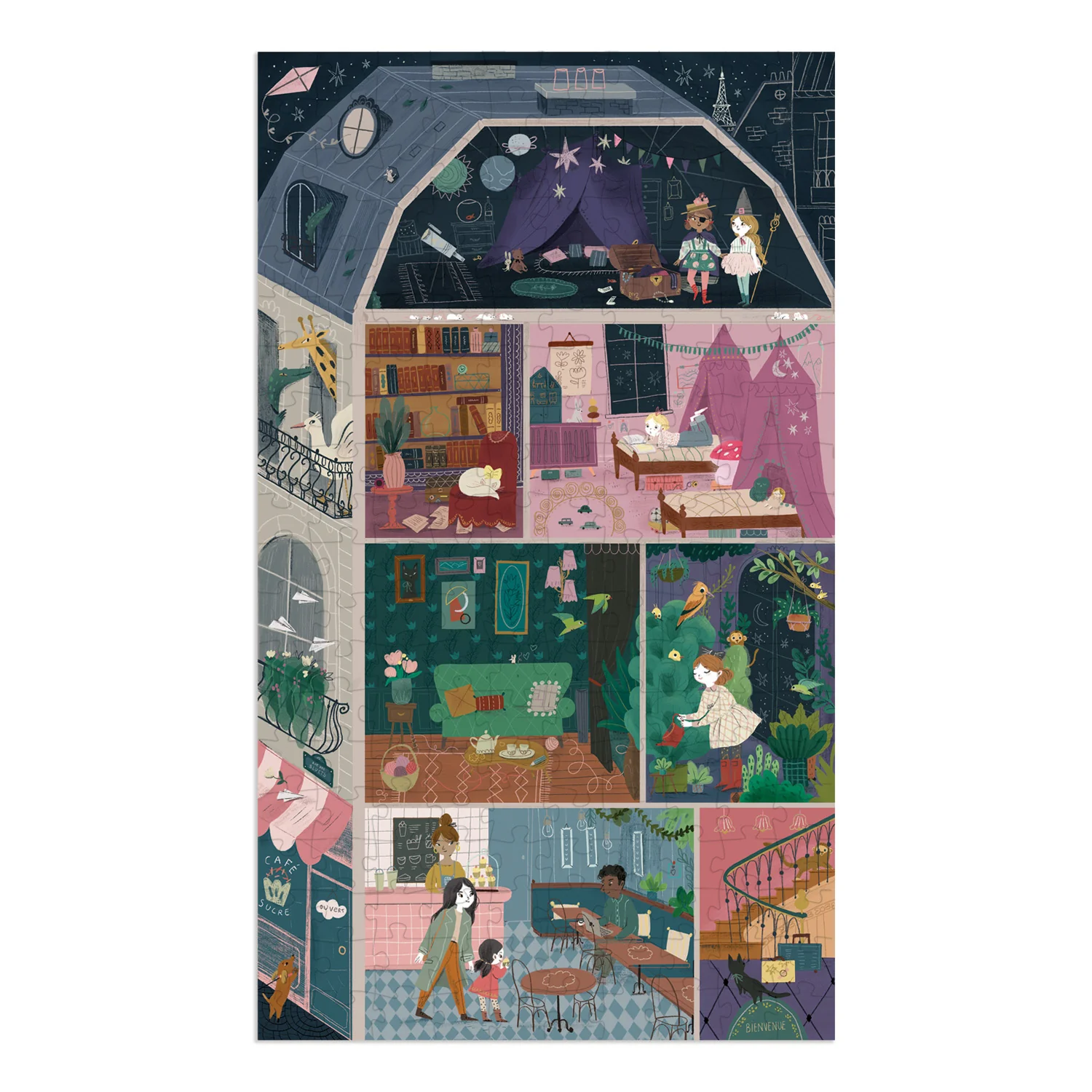 Moulin Roty Puzzle s lupou Hotel - 200 pcs
