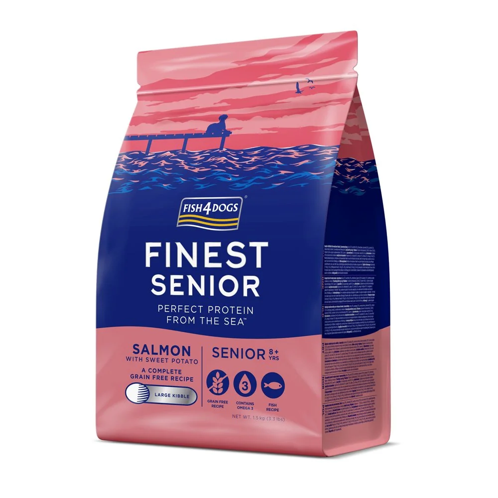 Fish4Dogs Granule velké pro starší  psy Finest losos se sladkými bramborami 1,5 kg, 8+