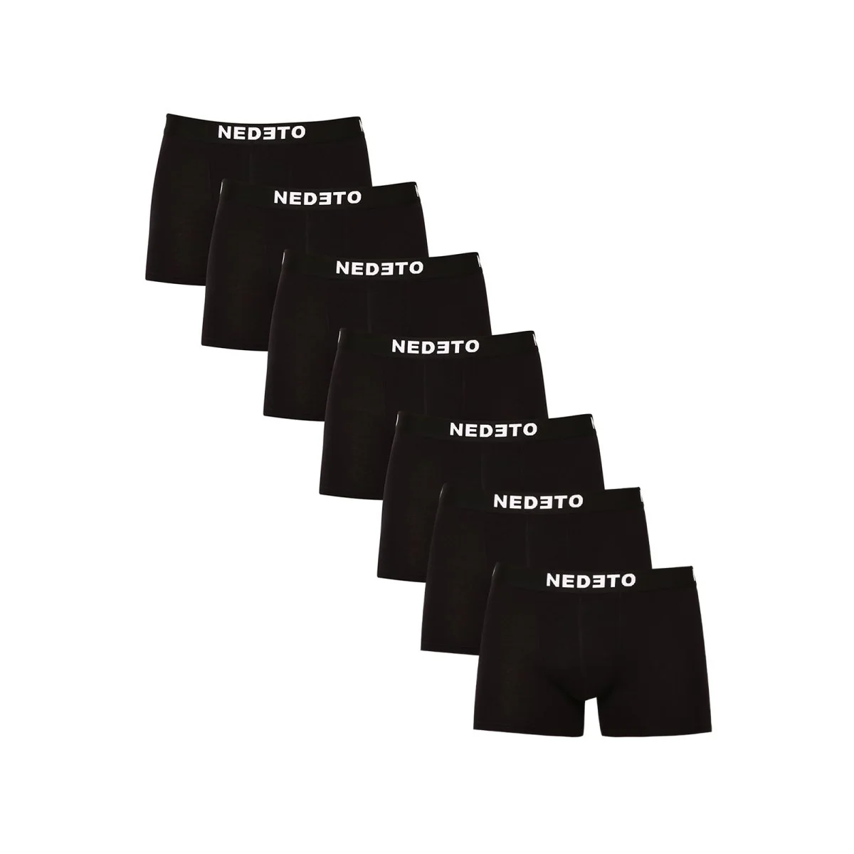 Nedeto 7PACK pánské boxerky černé (7NDTB001-brand) 5XL 