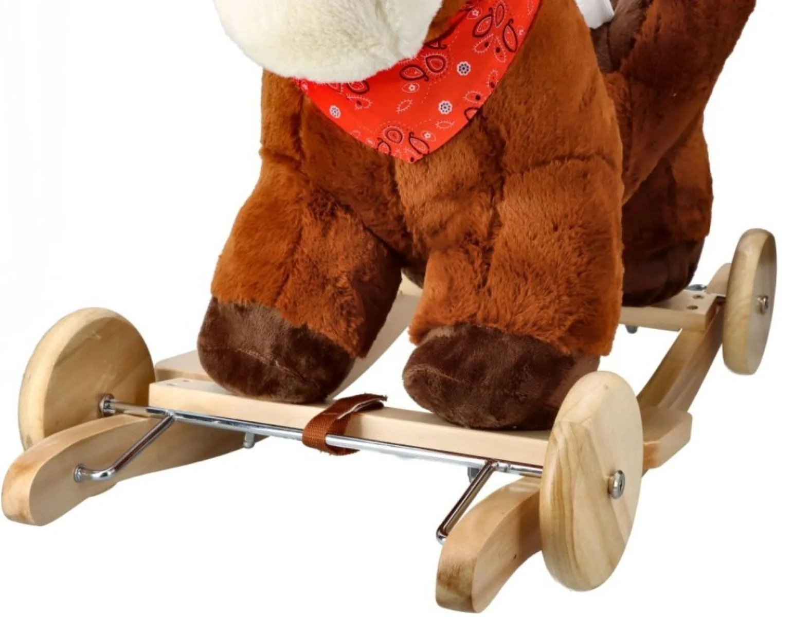 Adam Toys Houpací Koník, s kolečky a se zvukem - hnědý