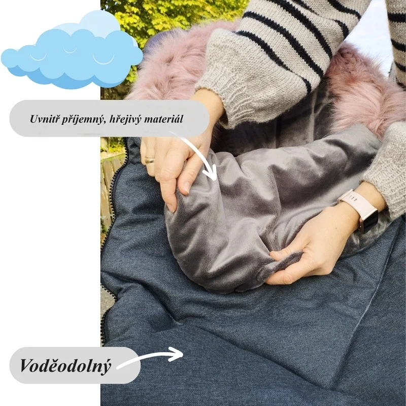BocioLand Dětský zimní fusak s kožešinkou 90x50, nepromokavý, růžový