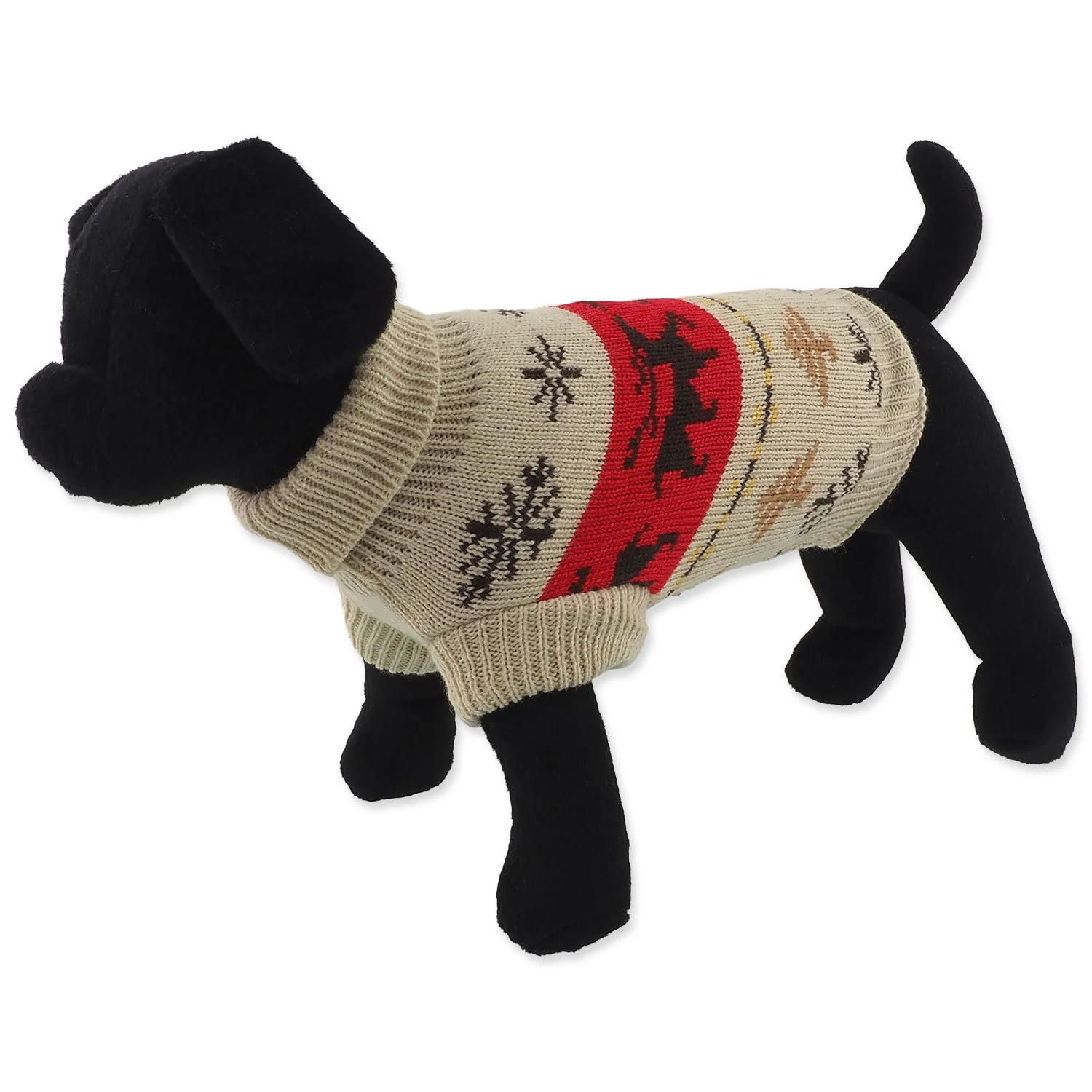 Dog Fantasy Svetr Winter Tale Vánoční pletený se soby, XL 65cm