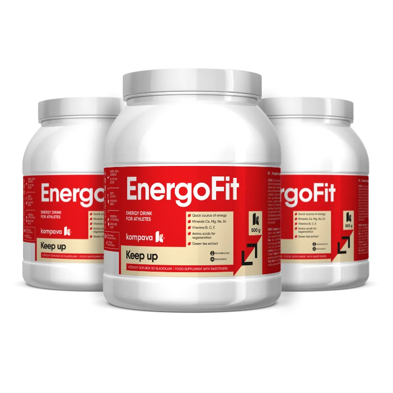 KOMPAVA Sportovní energetický nápoj EnergoFit 500g černý rybíz