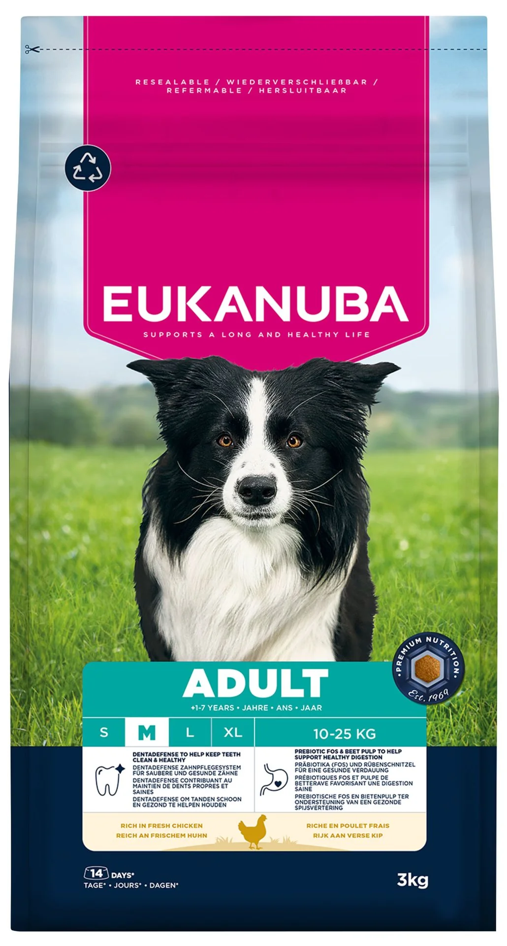 Eukanuba Krmivo Adult Medium rich in fresh chicken 3kg