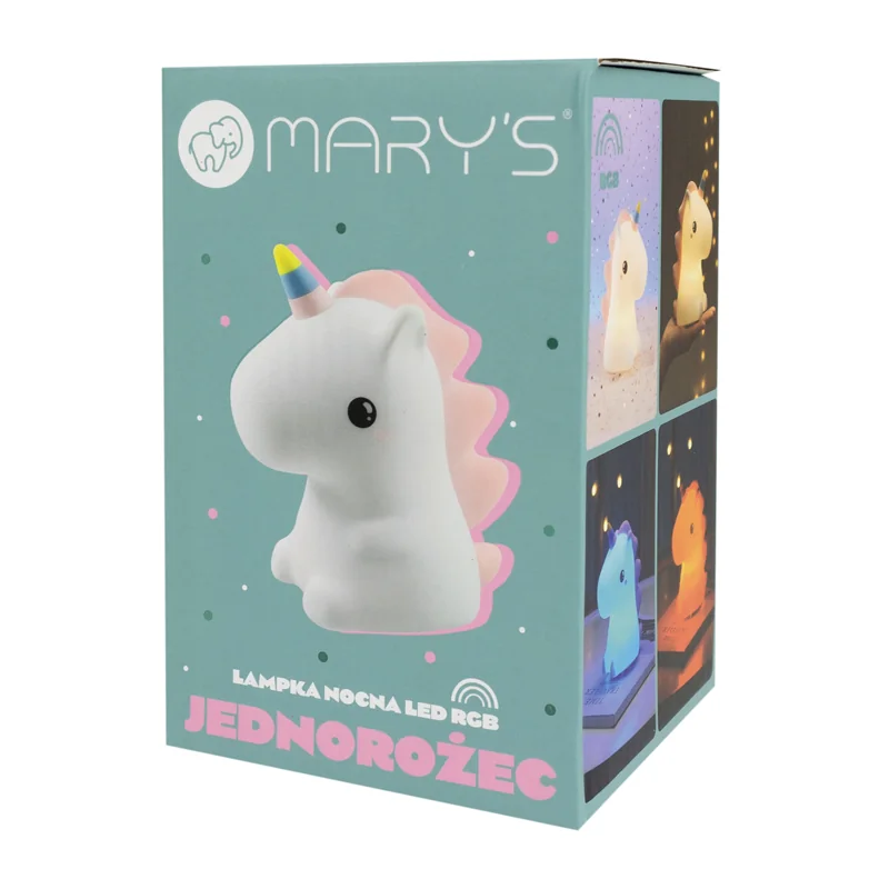 MARY’S LED silikonová noční lampička RGB - jednorožec