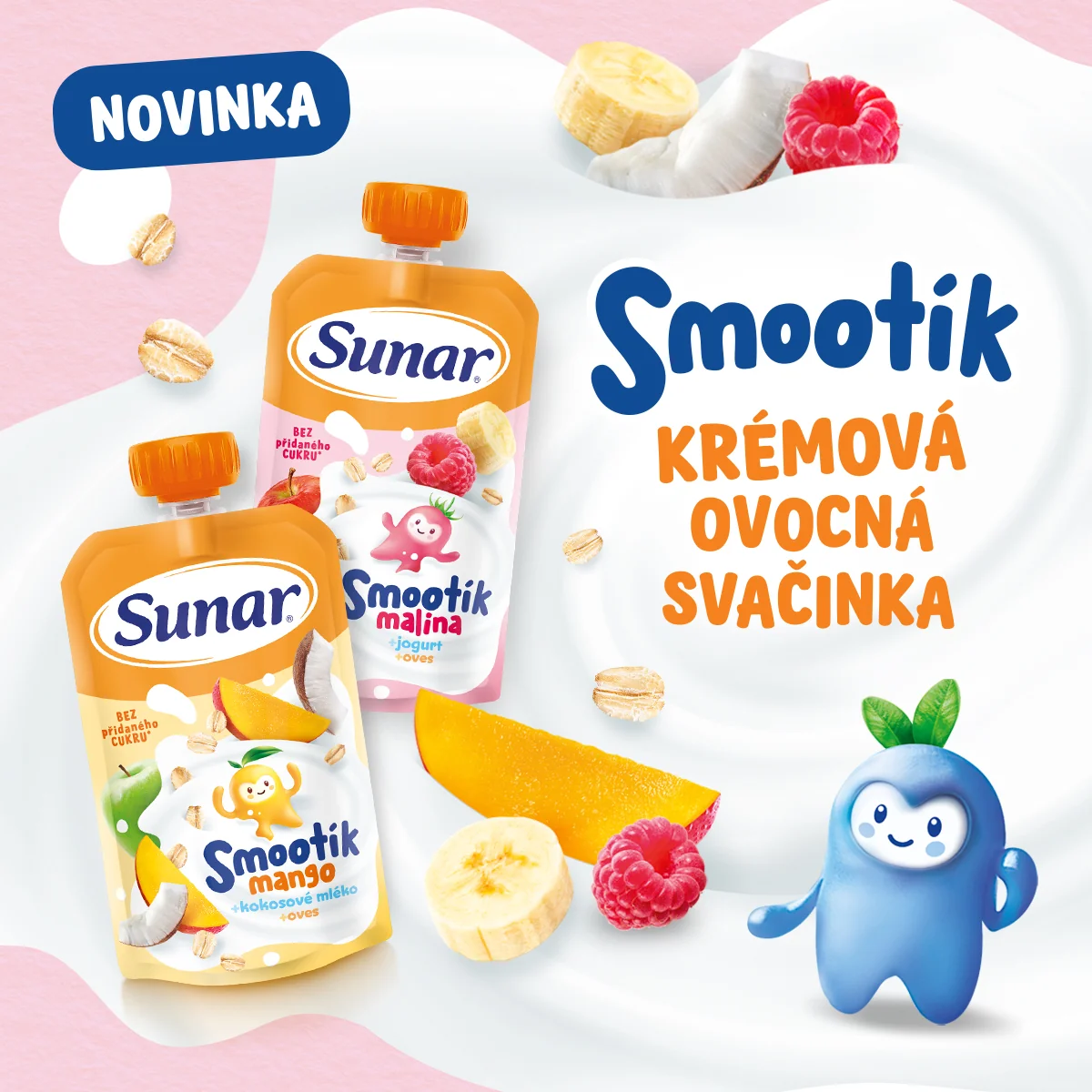 Sunar Smootík Borůvka, jogurt, ovesné vločky kapsička 120 g
