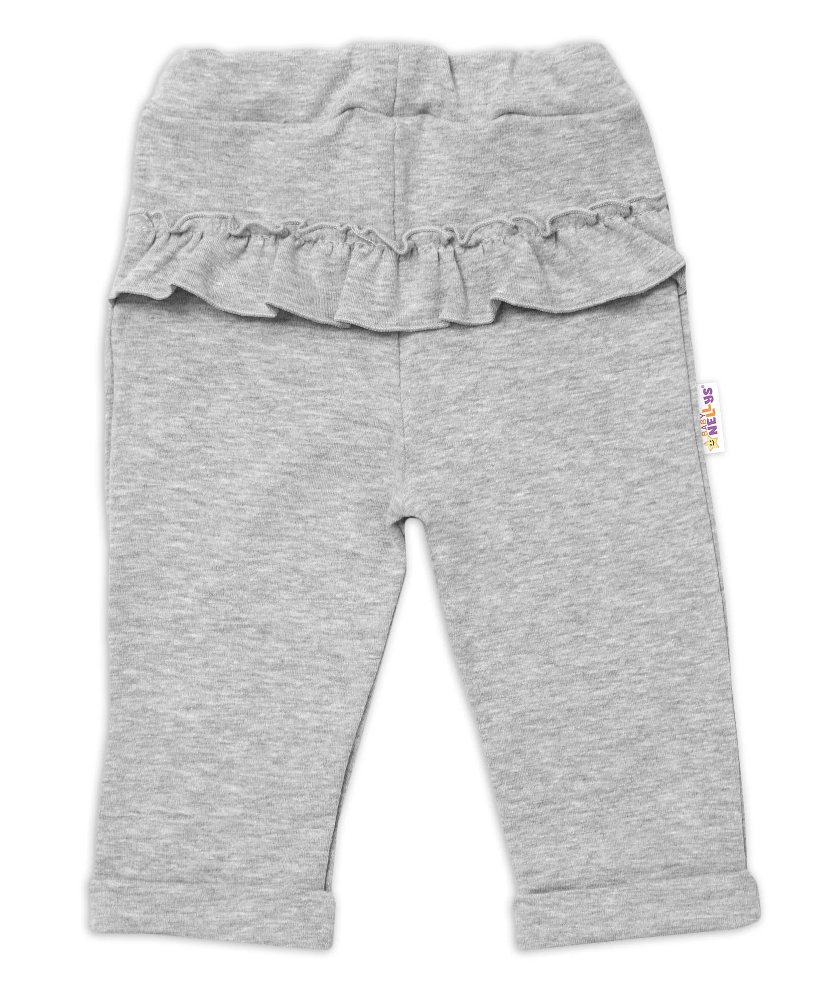 Baby Nellys Dětská tepláková souprava s volánkem SWEET LADY - růžová, šedá,