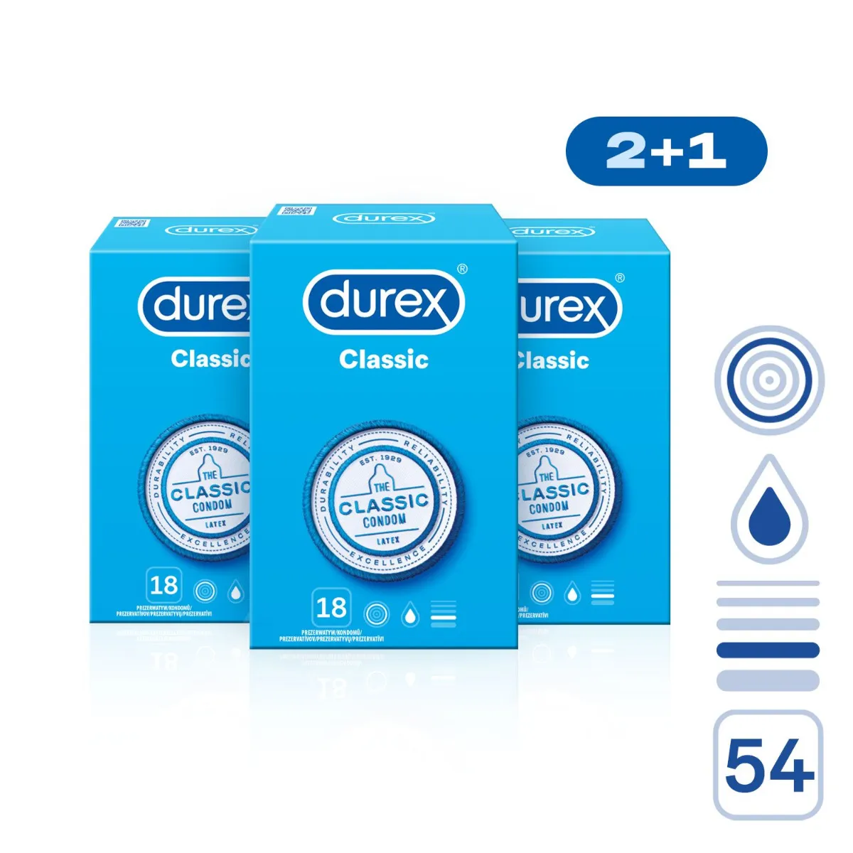 Durex Classic kondomy pack 54 ks