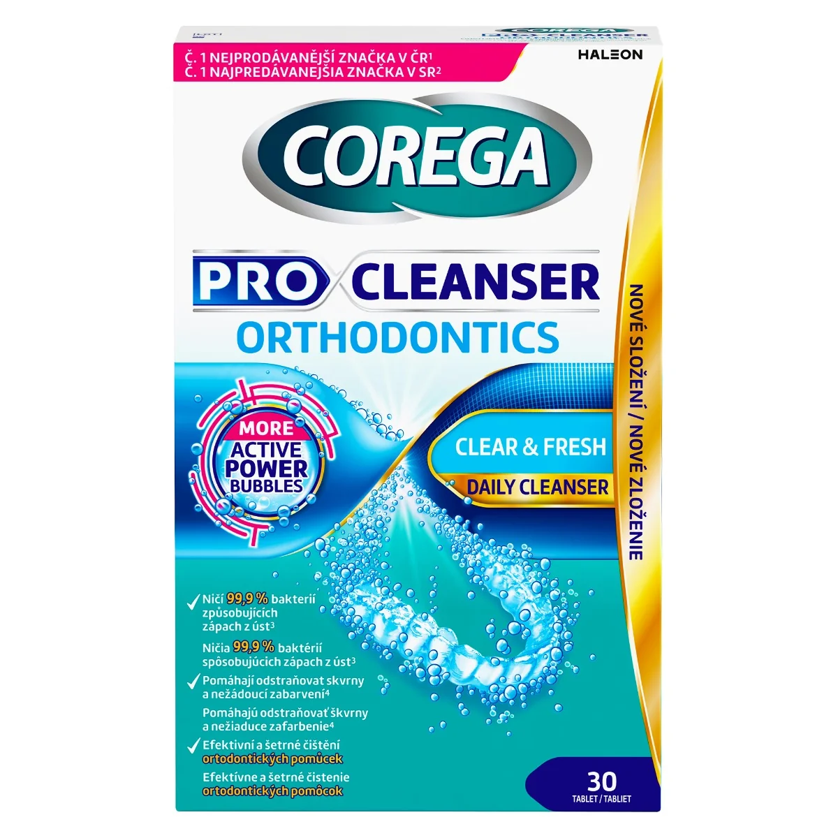 Corega Pro Cleanser Orthodontics čisticí tablety 30 ks