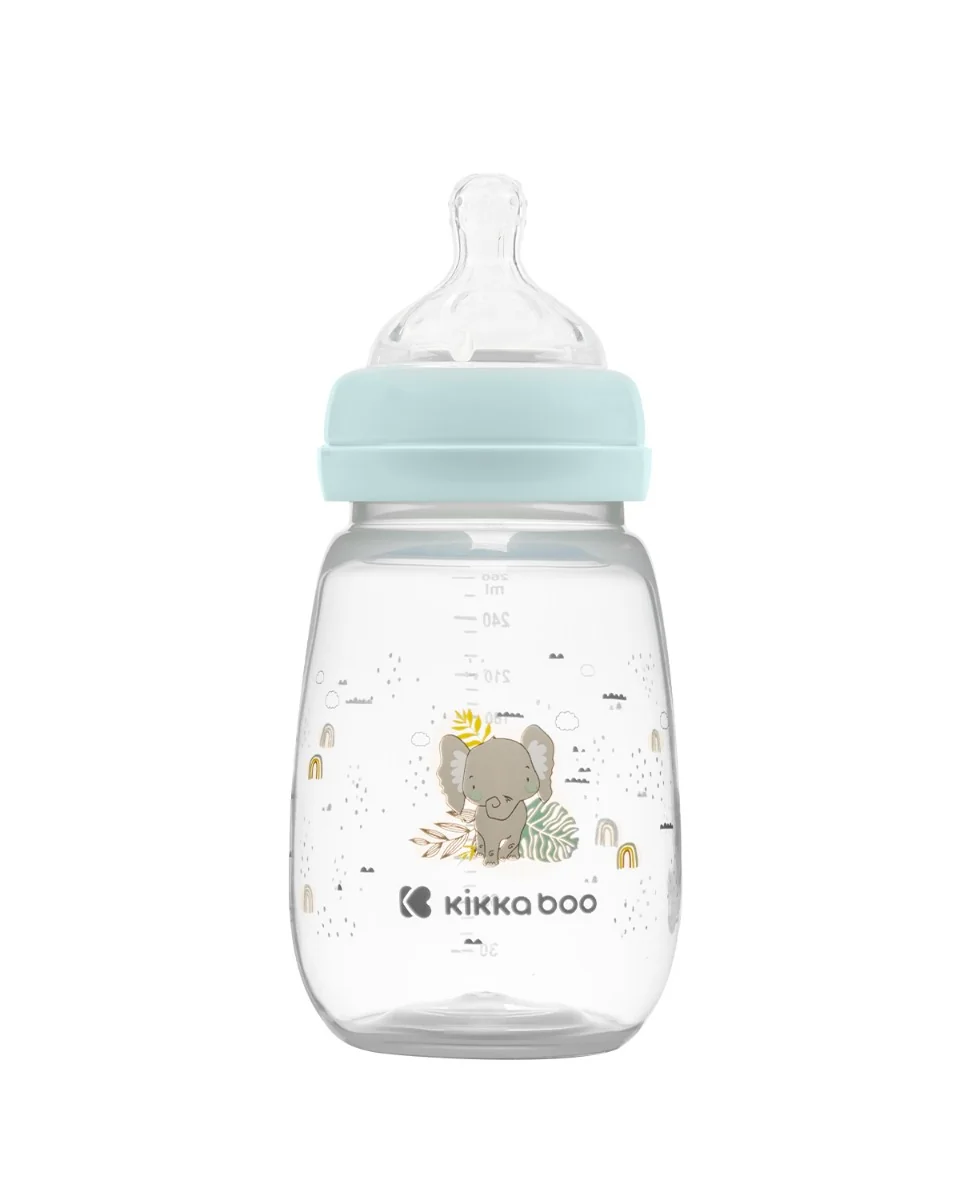 KikkaBoo Kojenecká láhev 3m+ Savanna Mint 260 ml