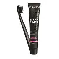 Curaprox BLACK IS WHITE Set bělící zubní pasta 90 ml + kartáček CS 5460
