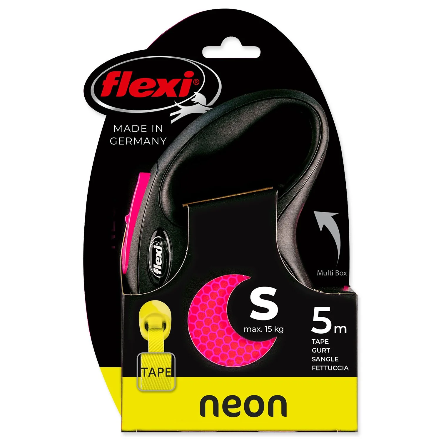 Flexi Vodítko Neon páska S růžové 5m