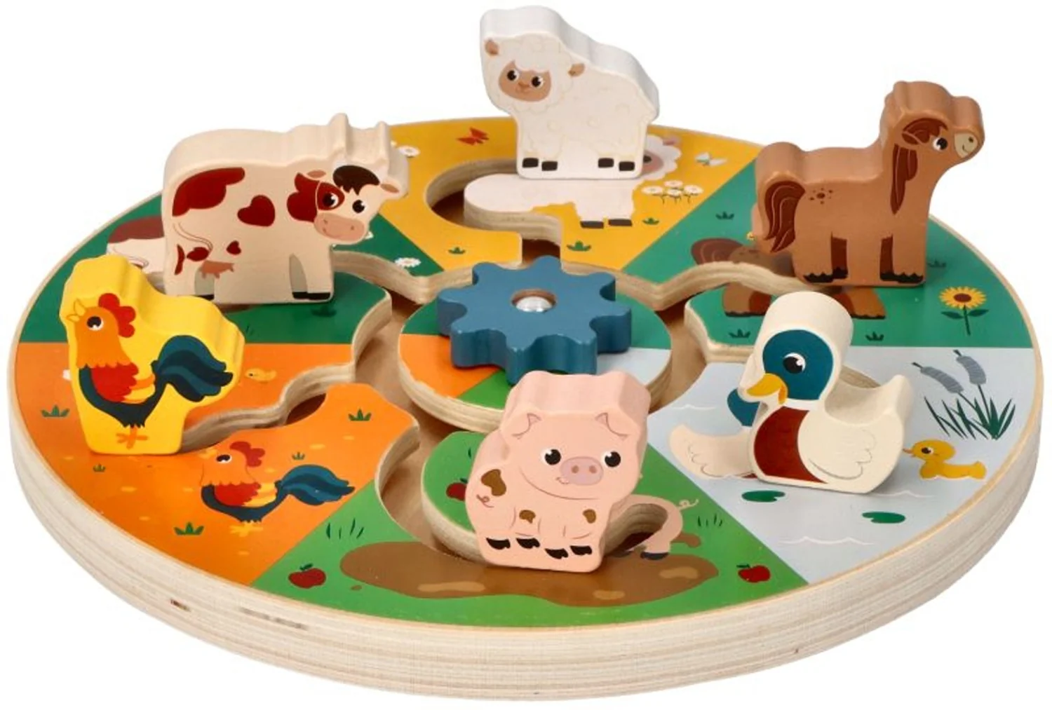Adam Toys Naučná dřevěná přesouvačka, Farma
