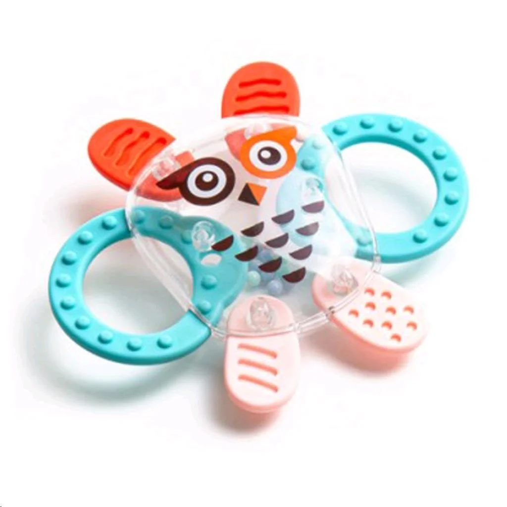 Akuku Chrastítko, kousátko Sova - tyrkysová